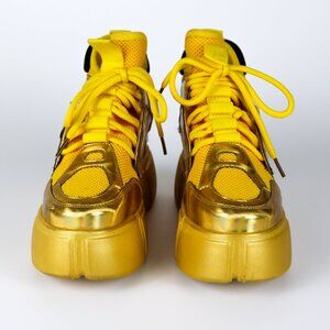 Anthony Wang CRANBERRY-08 PLATFORM SNEAKERS - Size 6 Women Gold Metalic